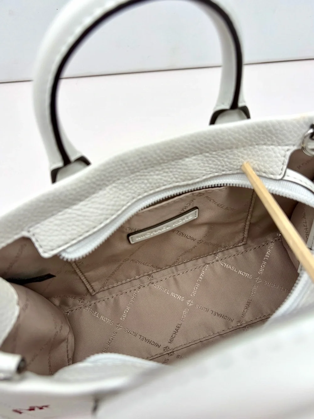 Michael Kors Small Mirella Rainbow satchel Crossbody Optic White